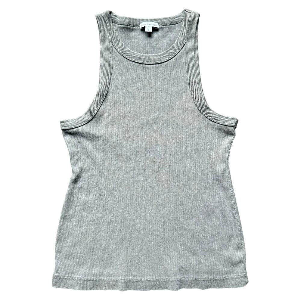 James Perse Standard Cotton Rib Tank Top in Taupe – Women’s Medium
